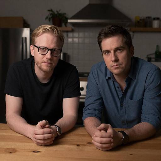 Intimate Kitchen Moment Between Friends