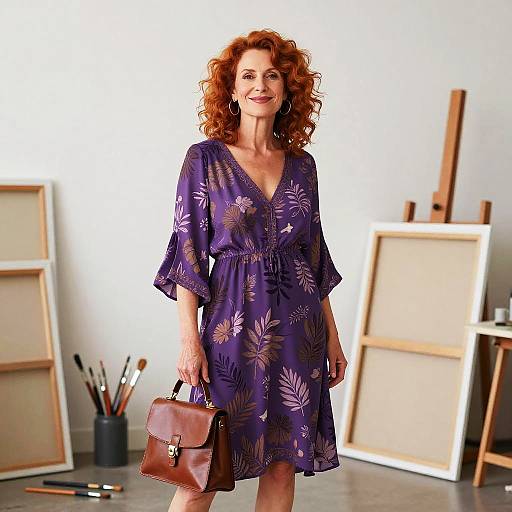 Bohemian Woman in Chic Art Studio