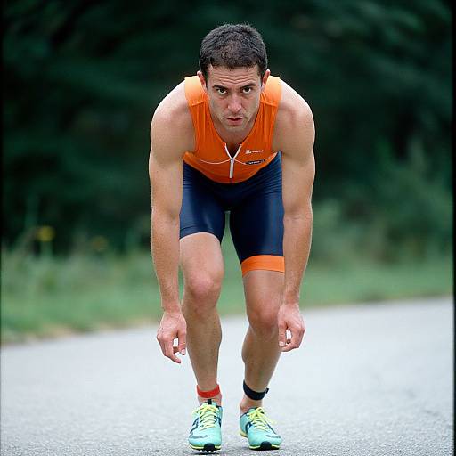 Focused Triathlete in Sleek Racing Gear