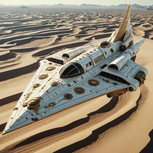 Baroque-Inspired Space Starship in Motion