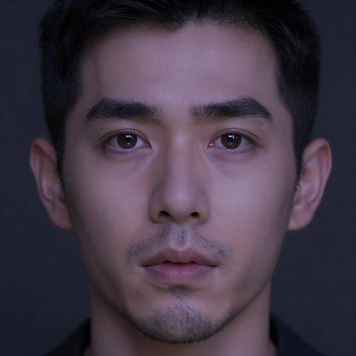 Digital Portrait of Man with Light Purple Skin