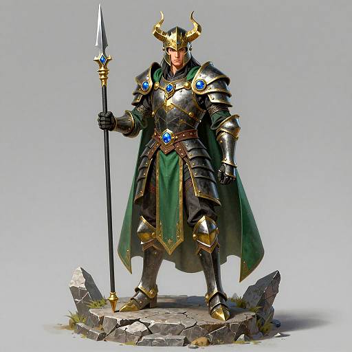 Epic Fantasy Warrior in Detailed Armor