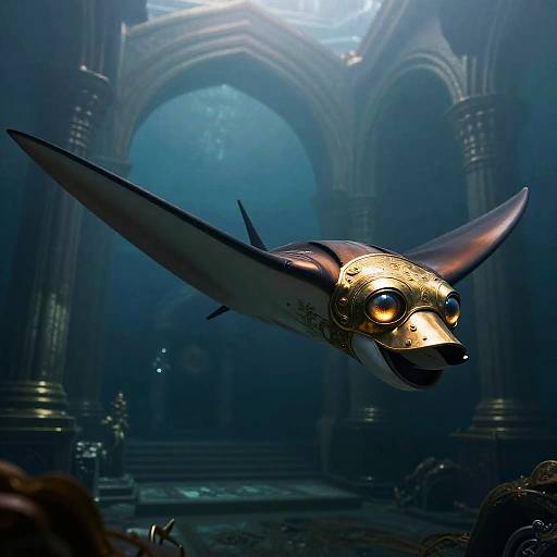 Clockwork Manta Ray in Sunken Cathedral