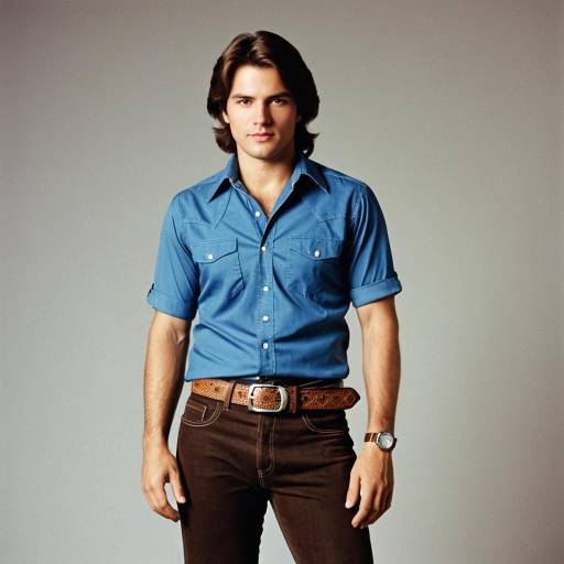 Young Man in 1970s Outfit