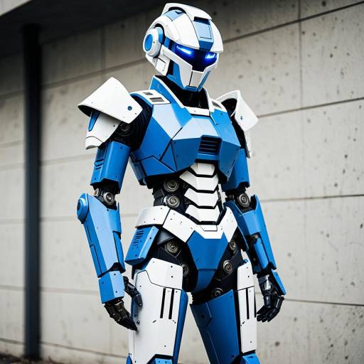 Futuristic Blue and White Robot Cosplay