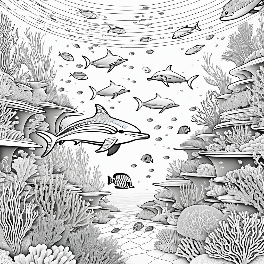 Serene Underwater Scene Coloring Page