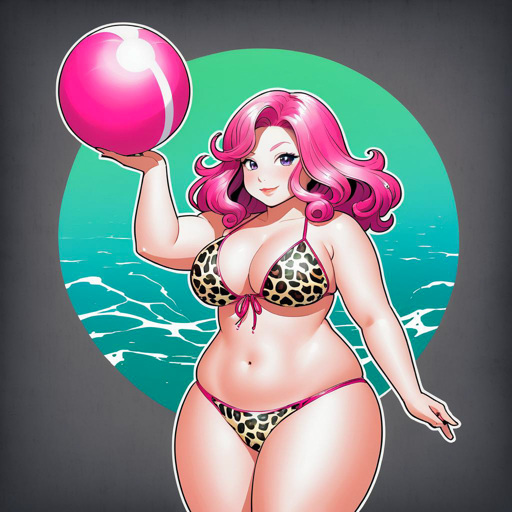 Curly Pink Hair Seaside Adventurer