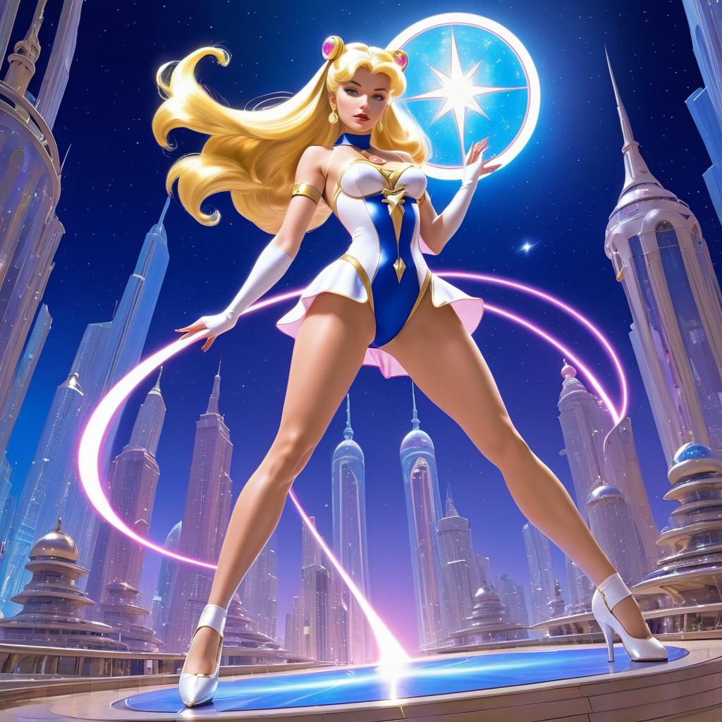 Futuristic Star Guardian in Action