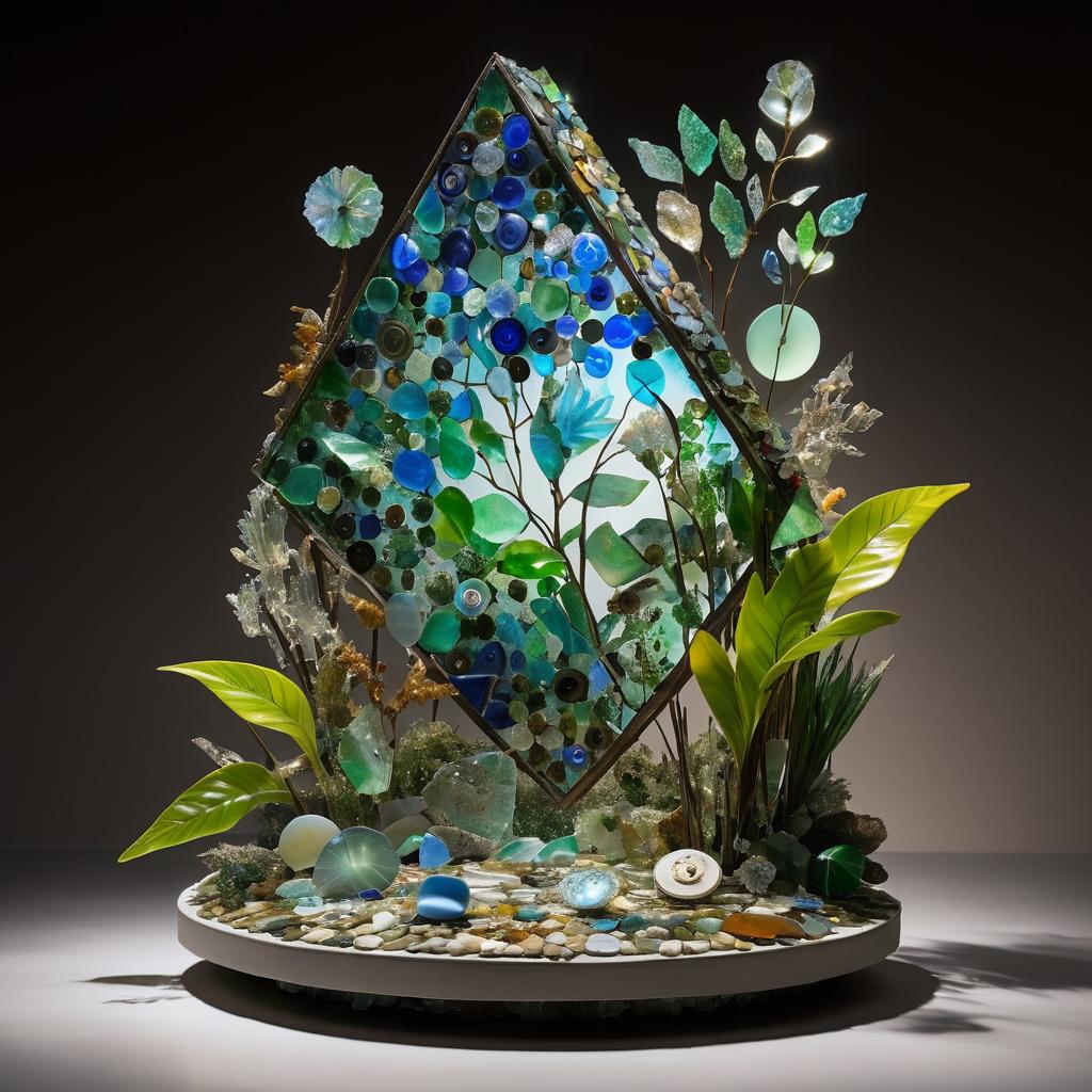 Mythical Glass Sculpture with Vintage Touch