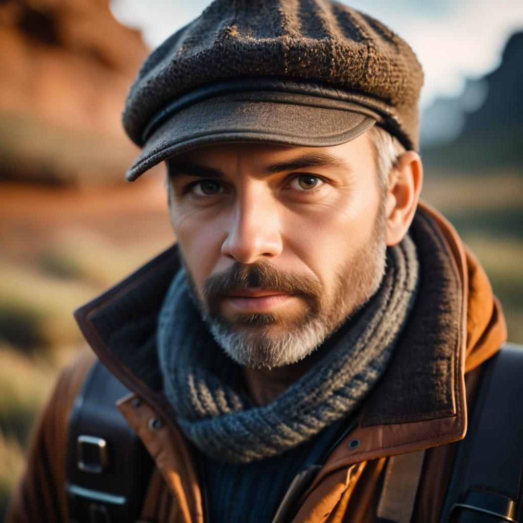 Cinematic Portrait of a Rugged Traveler