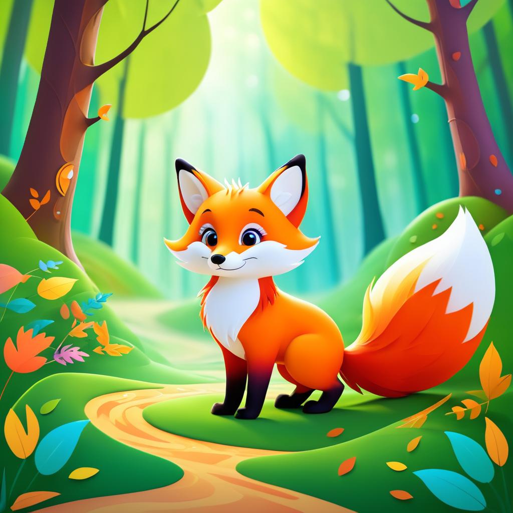 Playful Fox in a Colorful Forest