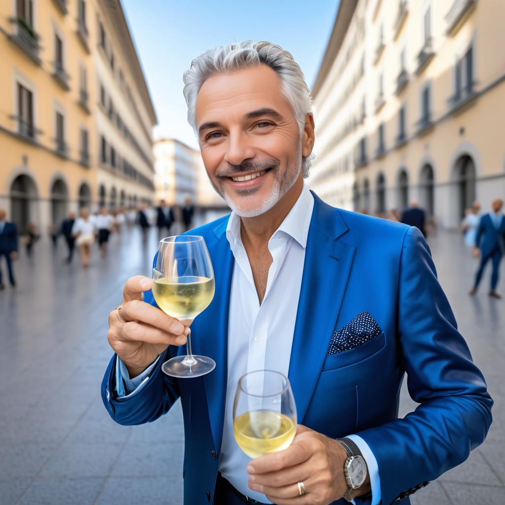 Charming Italian Man in Fashionable Setting