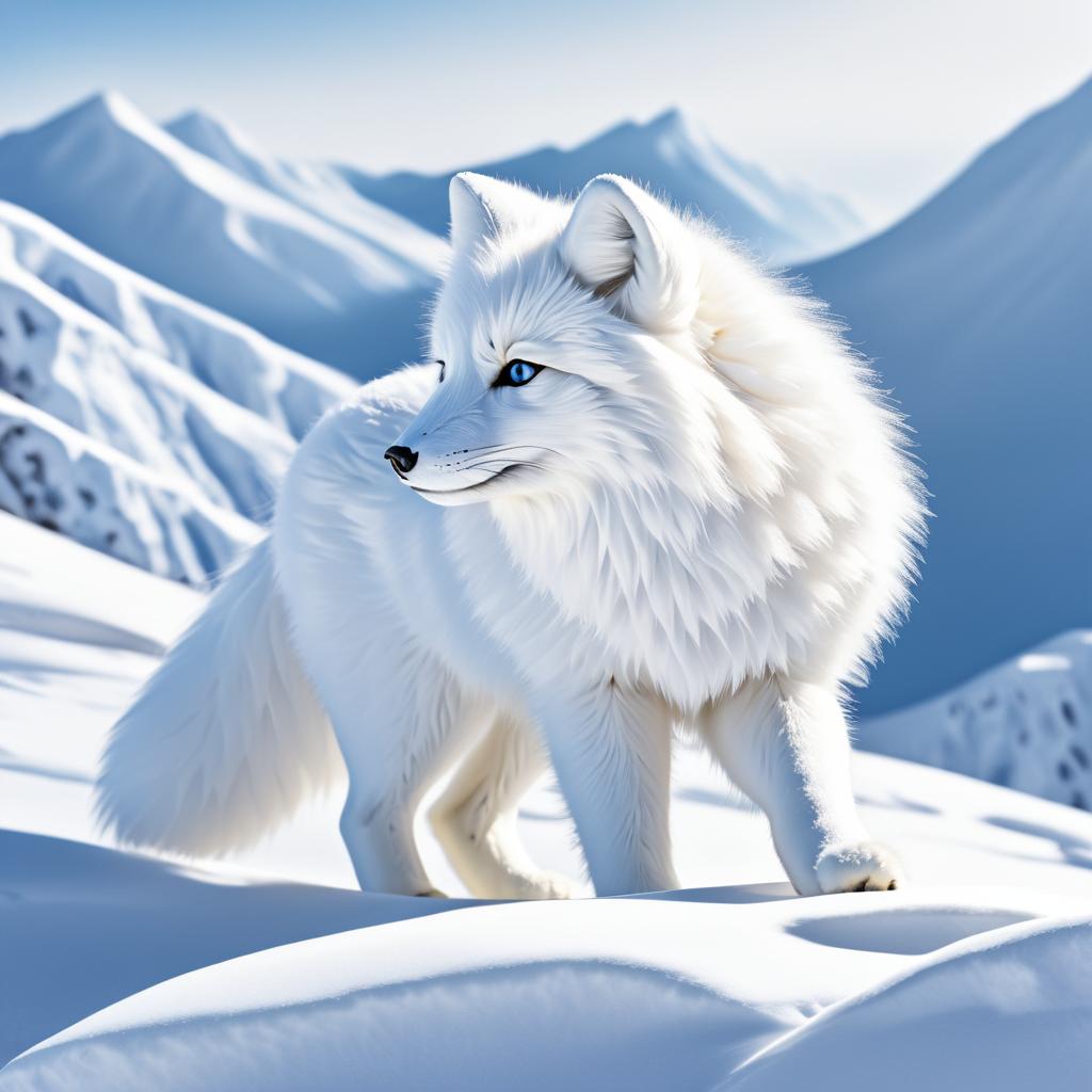 Majestic Arctic Fox in Snowy Landscape