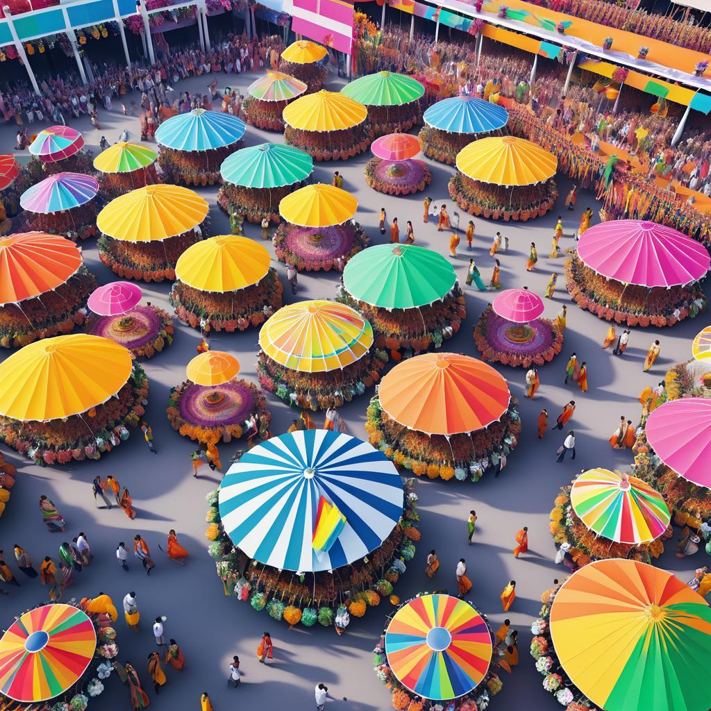 Bird's Eye View of a Vibrant Festival