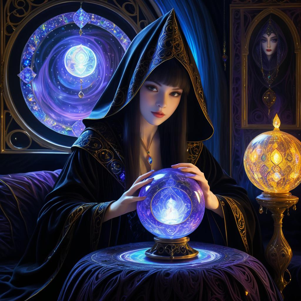 Mysterious Sorceress in a Dark Fantasy