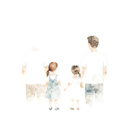 Minimalist Watercolor Family Portrait