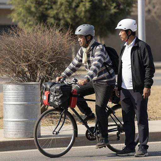 Biking Adventure with Cargo Under Sunlight