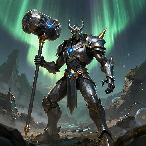 Starforged Golem Wielding Meteor Maul