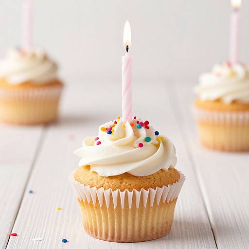 Funfetti Sprinkle Cupcake with Candle
