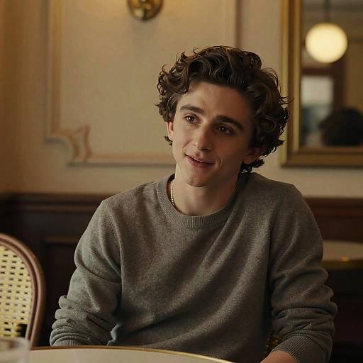 Timothée Chalamet Vintage Café Portrait