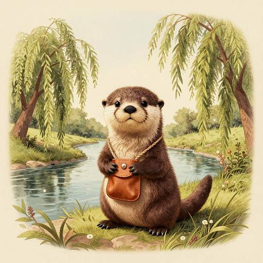 Playful Otter Pup by Riverside