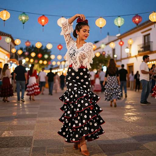 Teenage Flamenco Dancer at Andalusian Feria