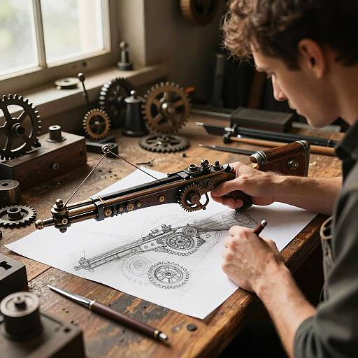 Steampunk Crossbow Designer Sketch