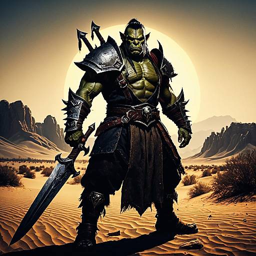 Twilight Desert Orc Blade Master Illustration