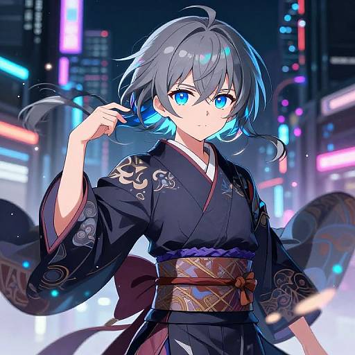 Cyberpunk Anime Character Portrait