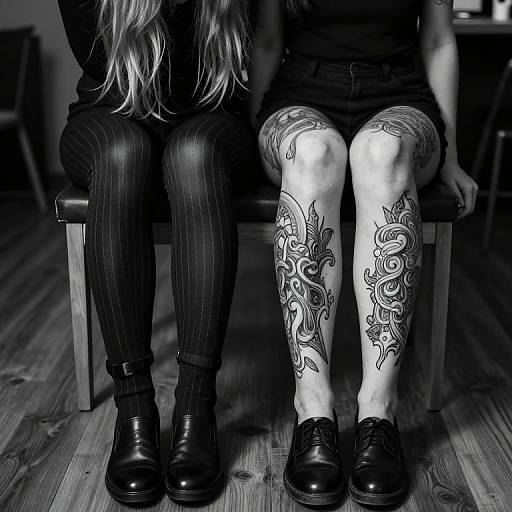 Monochrome Contrast: Pinstripes and Tattoos