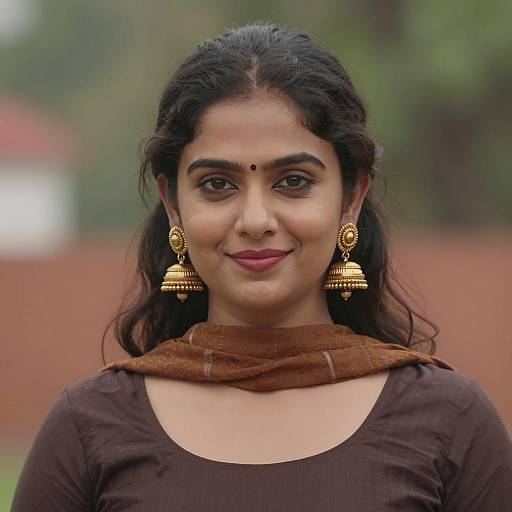 Portrait of Indian Woman in Traditional Attire