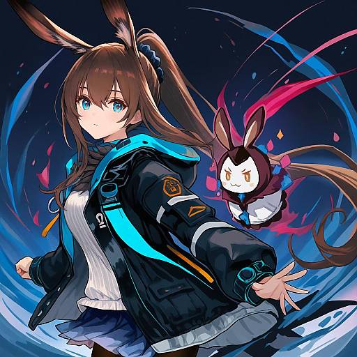 Illustration of Amiya (guard) (arknights), arknights in the style of Saiguchi otoufu