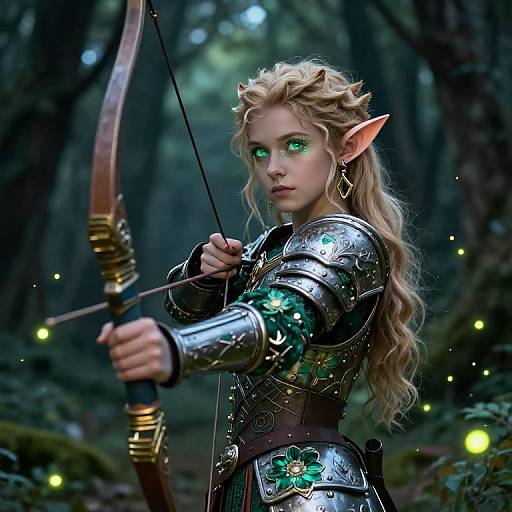 Elf Femboy Archer in Mystical Forest