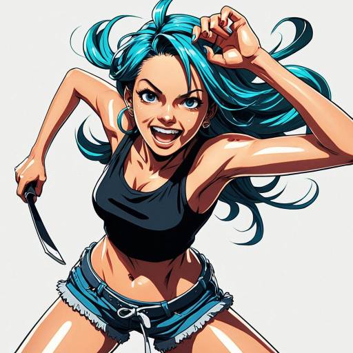 Dynamic One Piece Style Girl with Knife