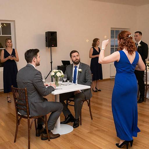 Elegant Wedding Reception in Warm Lighting