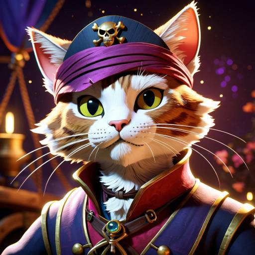 Dramatic Cat Pirate Character Portrait Dramatic Cat Pirate Character Portrait