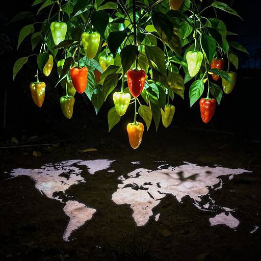 Glowing Gravity-Defying Pepper Plants