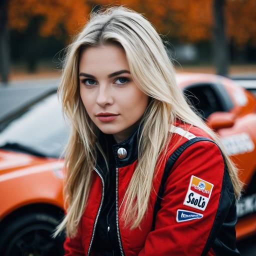 Blonde Race Car Driver Halloween Portrait