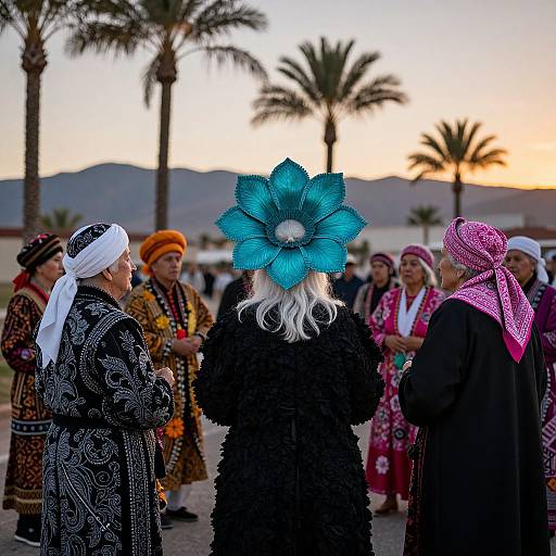 Elderly Elegance in Vibrant Costumes