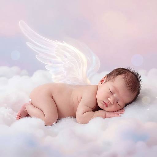 Peaceful Newborns on Fluffy Cloud