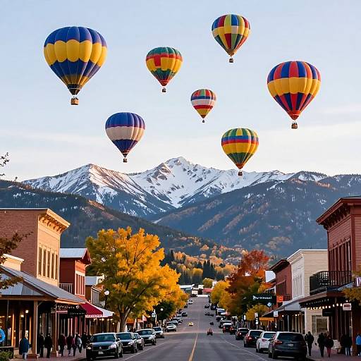 Colorful Hot Air Balloons Over Telluride