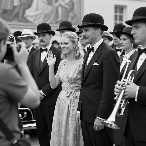 Black and White Formal Event with Photographer and Band