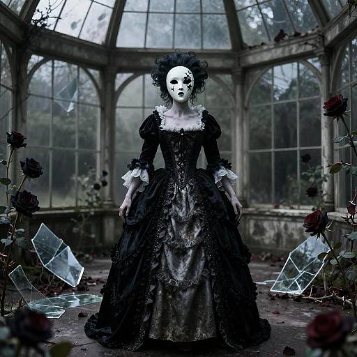 Ashen Revenant Duchess in Moonlit Conservatory