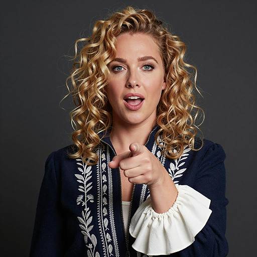 Expressive Portrait of a Woman in Blue