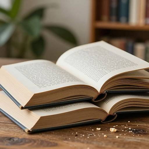 Cozy Stacked Books with Greenery