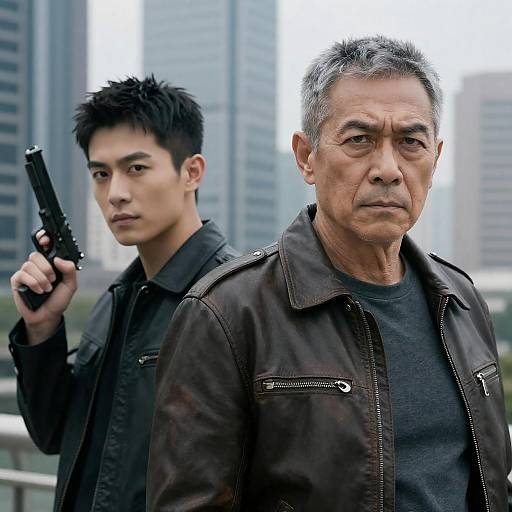 Dramatic Cityscape Portrait of Two Men