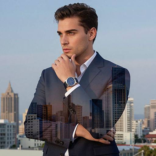 Contemporary Chic Double Exposure Portrait