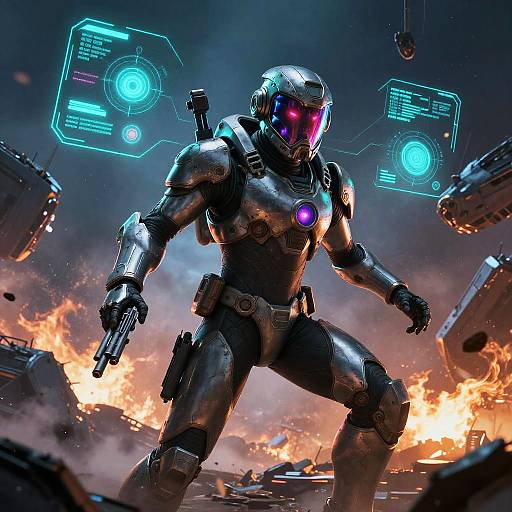 Heroic Sci-Fi Plasma Gunner Art