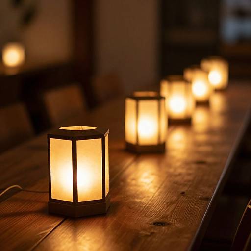 Cozy Hexagonal Lanterns on Table