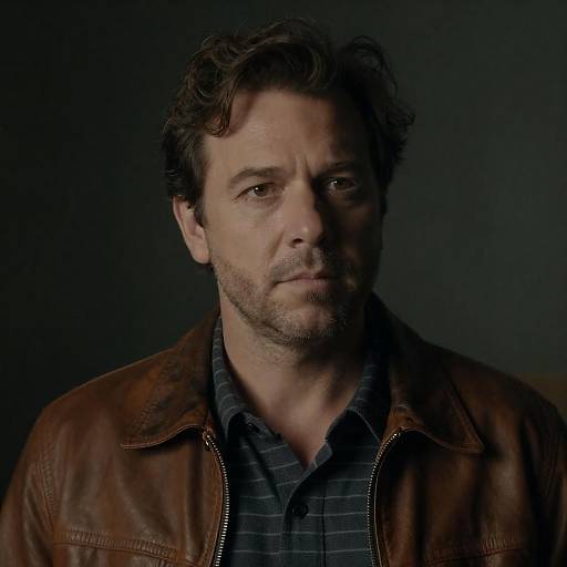 Moody Portrait of Middle-Aged Man